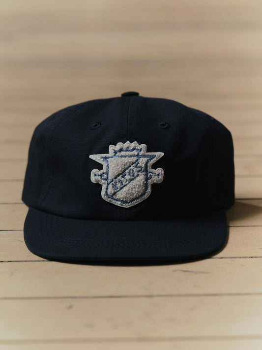 Black Chenille Crest Patch Hat